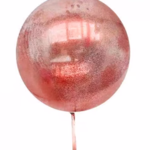 Kırmızı Simli Yuvarlak Şeffaf Balon 24 İnç
