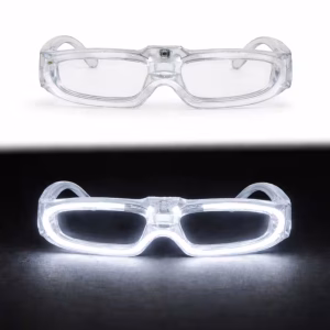 Beyaz LED Işıklı Parti Gözlüğü 3 Modlu – Glow & Gece Eğlence Gözlüğü