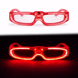 Kırmızı LED Işıklı Parti Gözlüğü 3 Modlu – Glow & Gece Eğlence Gözlüğü