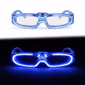 Mavi LED Işıklı Parti Gözlüğü 3 Modlu – Glow & Gece Eğlence Gözlüğü