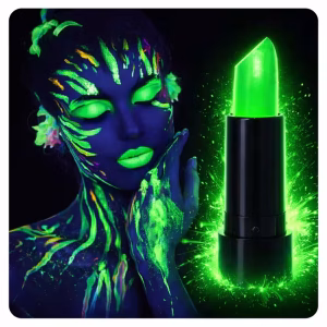 UV Neon Yeşil Ruj – Karanlıkta Parlayan Makyaj Boyası
