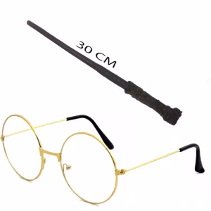 Harry Potter Asası 30 cm ve Metal Harry Potter Gözlüğü