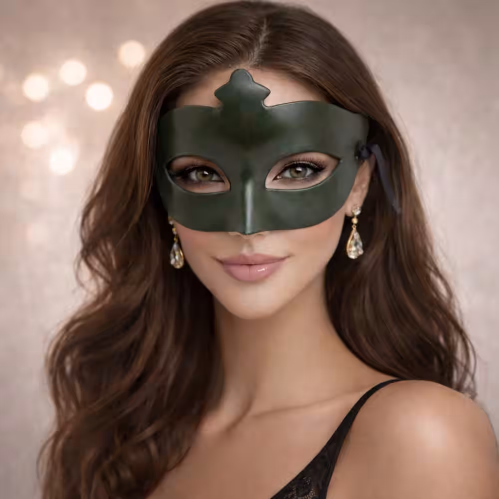 Toptan Haki Yeşil Masquerade Maskesi