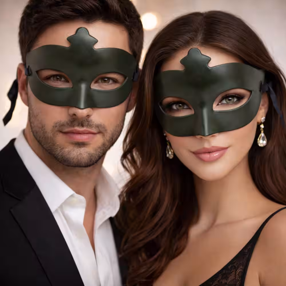Toptan Haki Yeşil Masquerade Maskesi