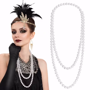 1920 Gatsby İnci Kolye – Vintage Uzun Beyaz İnci Kolye
