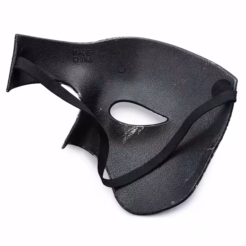 Antik Eskitme Gümüş Erkek Yarım Maske - Phantom & Balo Maskesi
