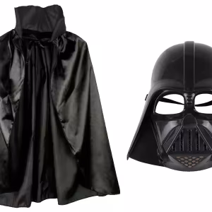 Çocuk Boy Yıldız Savaşları Star Wars Darth Vader Maskesi ve 90 cm Pelerin Seti Siyah