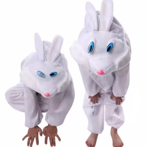 Çocuk Tavşan Kostümü Beyaz Renk 6-7 Yaş 120 cm