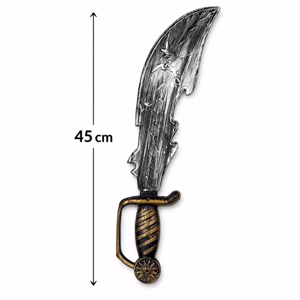 Eskitme Detaylı Plastik Korsan Kılıcı 45 cm