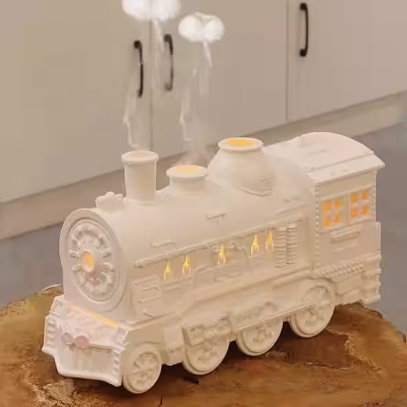 Humidifier lokomotif şeklinde difüzör aroma terapi dekoratif hava nemlendirici beyaz