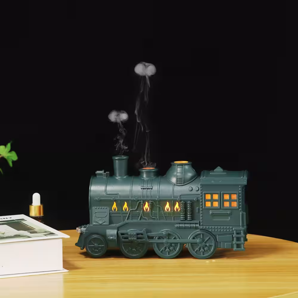Humidifier lokomotif şeklinde difüzör aroma terapi dekoratif hava nemlendirici yeşil