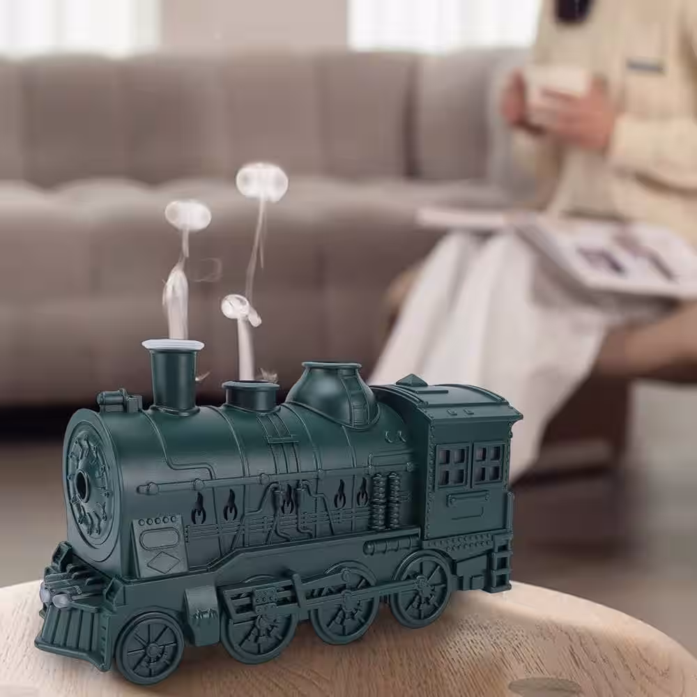 Humidifier lokomotif şeklinde difüzör aroma terapi dekoratif hava nemlendirici yeşil