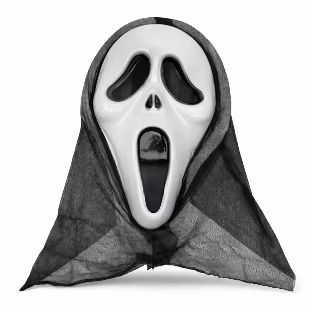 Kapşonlu Çığlık Maskesi Scream Maskesi - Hayalet Maskesi 33x21 cm