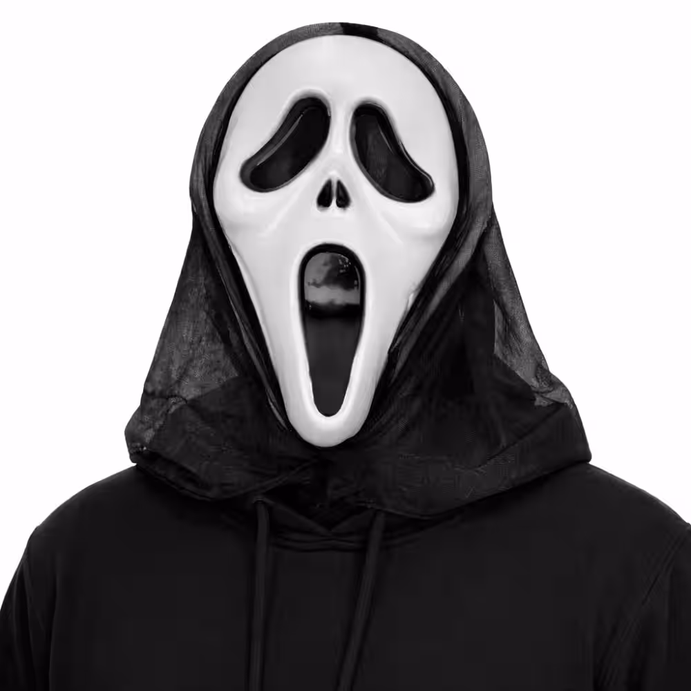 Kapşonlu Çığlık Maskesi Scream Maskesi - Hayalet Maskesi 33x21 cm