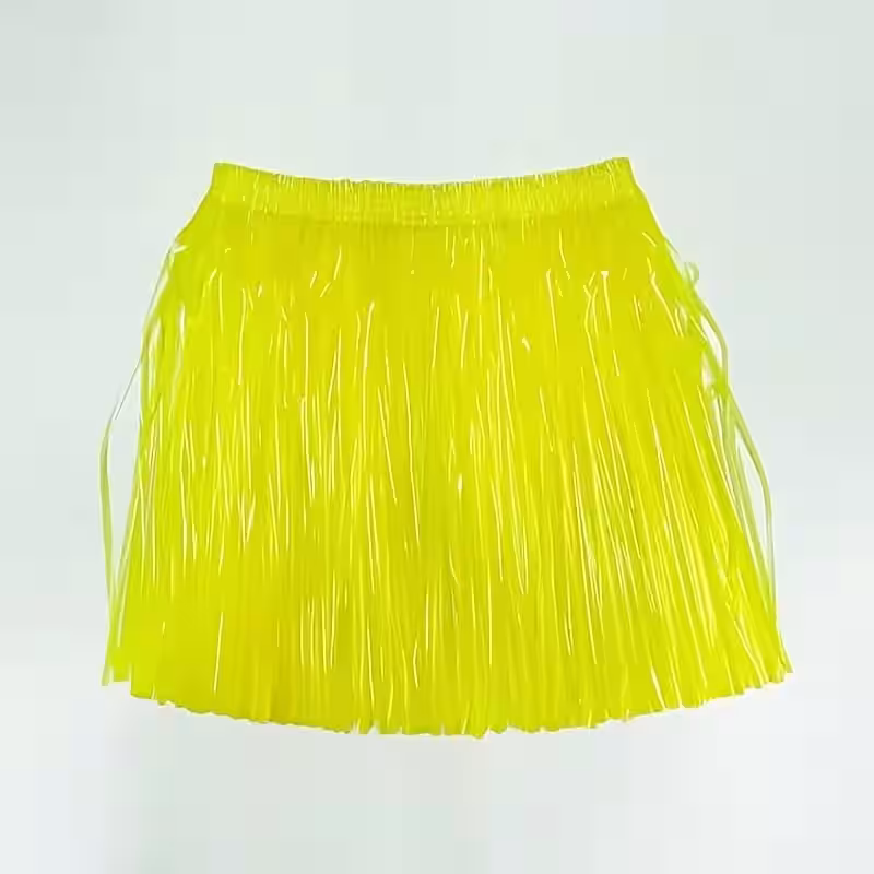 Neon Sarı Hawaii Parti Eteği 40 cm