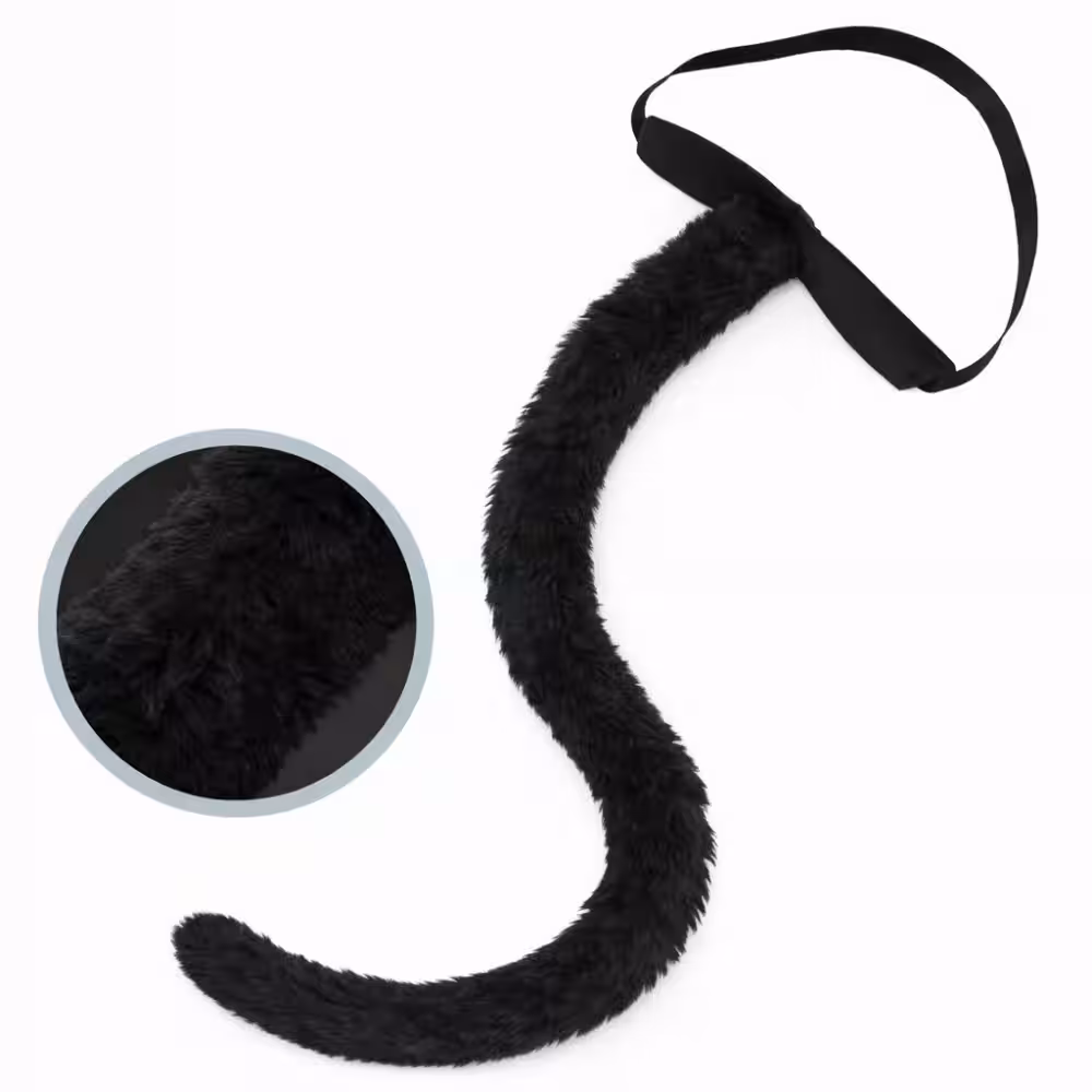 Siyah Peluş Kuyruk Şekil Verilebilir 70 cm