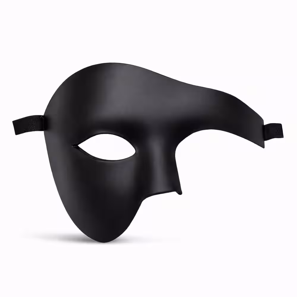 Siyah Yarım Erkek Maske – Phantom Parti & Balo Maskesi