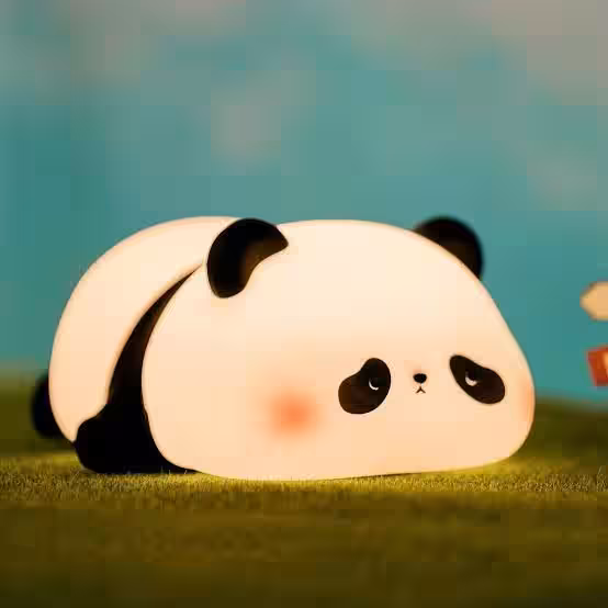 Yatan Panda Silikon Gece Lambası Şarjlı – Dokununca Işık Değiştiren Toptan