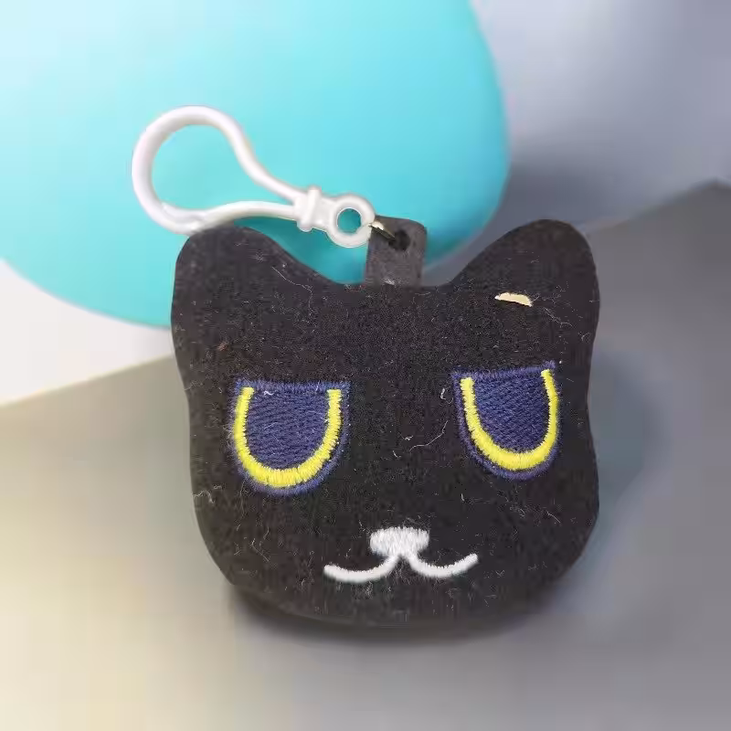 10 cm peluş anahtarlık maskot toptan promosyon siyah kedi