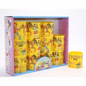 Pokemon Baskılı Stres Yayı - Sarı Plastik Nostaljik Oyuncak 12'Li Seti Alk3984