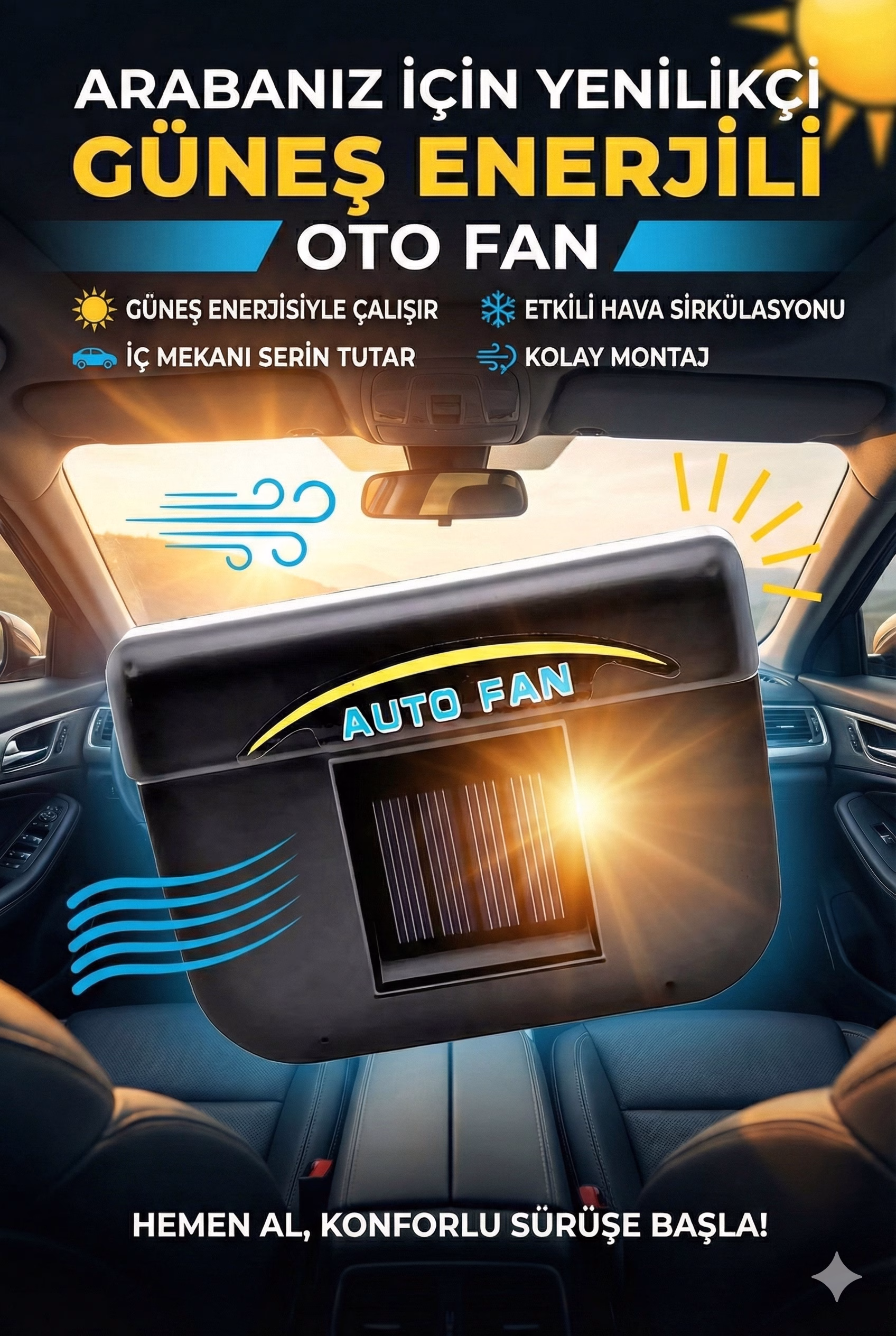 Auto Cool Güneş Enerjisiyle Çalışan Araç İçi Soğutucu