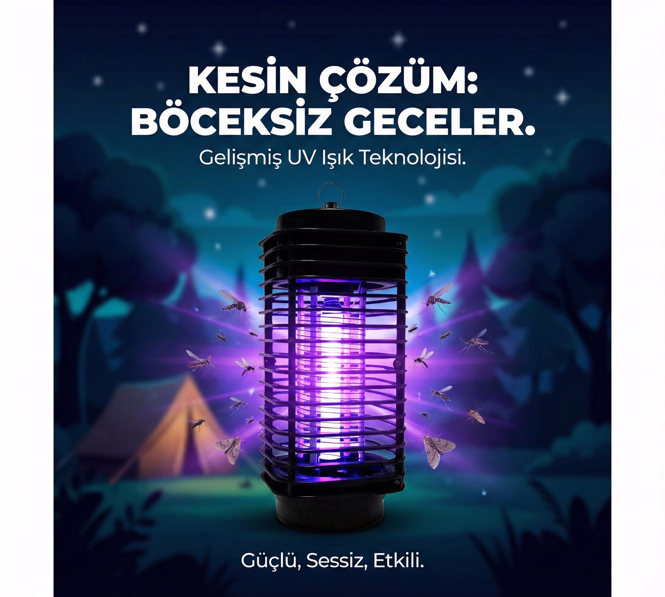 Elektrikli Sinek Öldürücü Cihaz Cız Lamba Mor Işık
