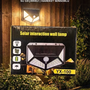 100 Led DIŞ Mekan Solar Aydınlatma Fotoselli Solar Lamba Hareket Sensörlü