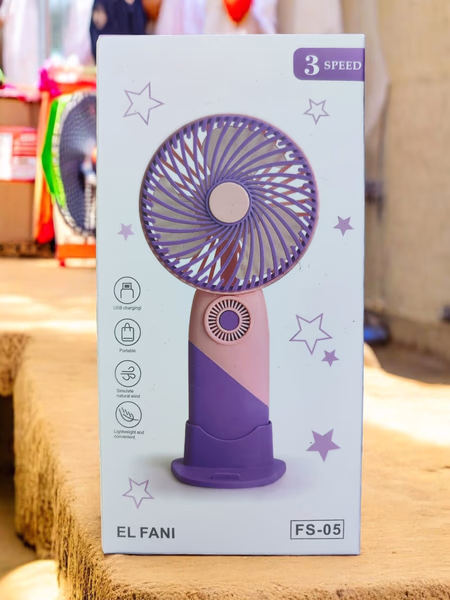 El Fanı FS-05 Çift Renkli Stantlı Mini Fan | 3 Kademeli