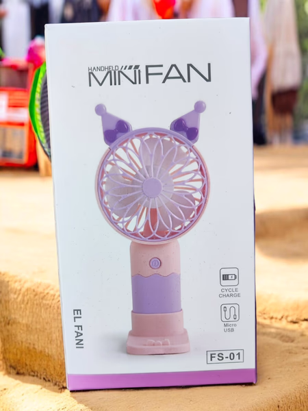 El Fanı FS-01 Figürlü Mini Fan | Şarjlı ve Stantlı
