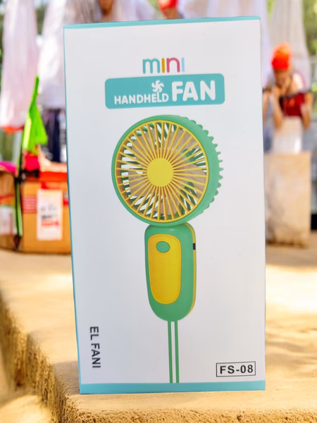 El Fanı FS-08 Retro Tasarımlı Mini Fan | Yeşil & Sarı Şıklığı