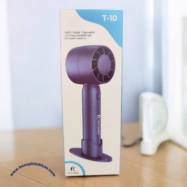 Katjmer T-10 Türbin Tasarımlı Mini El Fanı | Güçlü & Taşınabilir