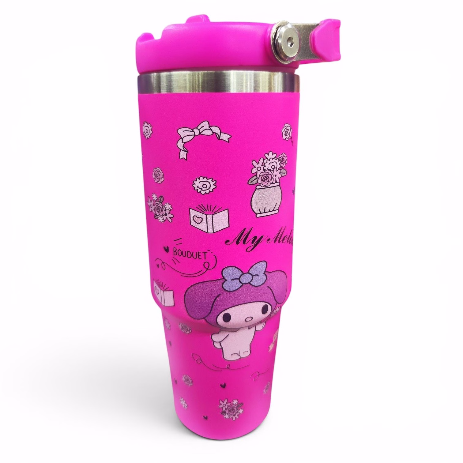 Toptan My Melody Tasarımlı Çelik Termos | Pembe Büyük Boy Mug