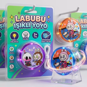 Toptan Labubu Işıklı Yoyo | Trend Karakterli Eğlence 12 li paket
