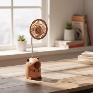 Toptan Capybara Tasarımlı Mini Fan | Esnek Boyunlu