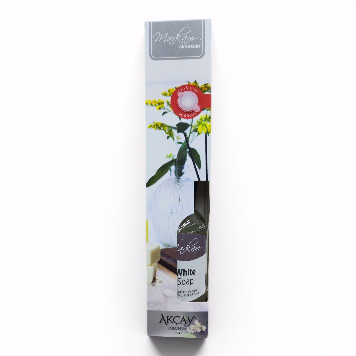 Toptan Akçay Kolonya Beyaz Sabun Çubuklu Oda Kokusu | 100 ml