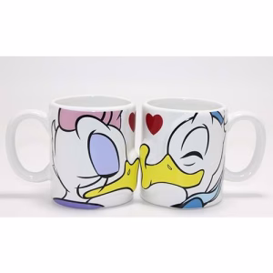 Donald Ve Daisy Duck 2'Li Öpüşen Çift Kupa Bardak Seti Alk4539