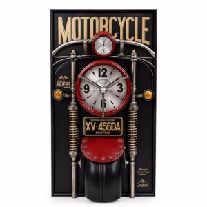 Motosiklet Tasarımlı Metal Duvar Saati Alk5788