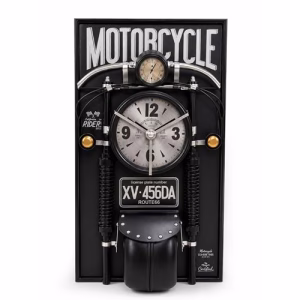 Motosiklet Tasarımlı Metal Duvar Saati Alk5789