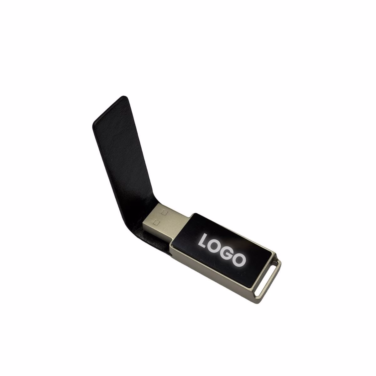 Deri Kapaklı Beyaz Işıklı USB Bellek 32GB