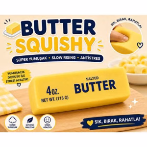 Toptan Tereyağı Tasarımlı Yavaş Yükselen (Slow Rising) Squishy Antistres Oyuncak