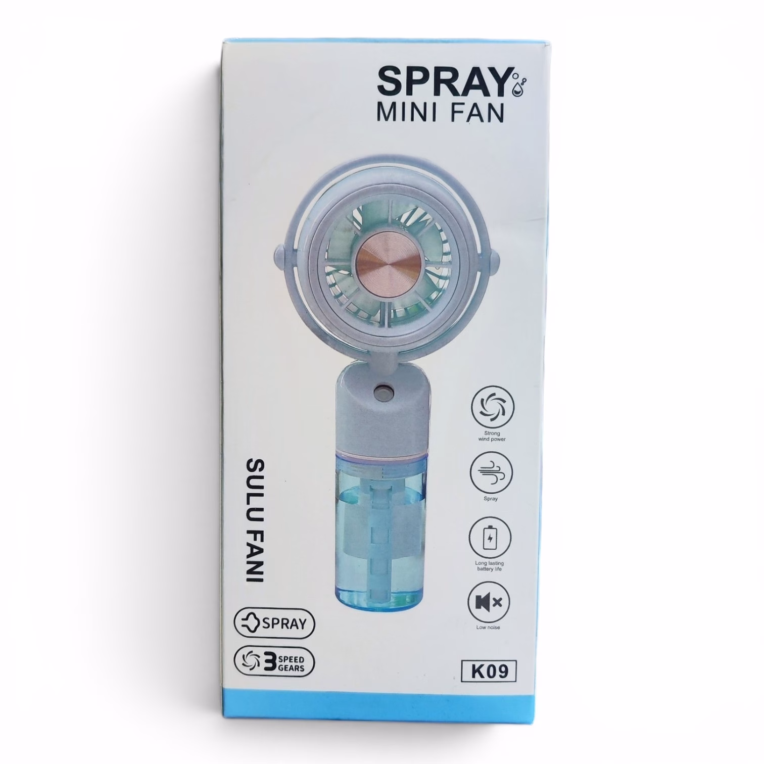 Toptan 3 Kademeli Sulu Mini Fan - Modern Tasarım El Fanı (Model K09)