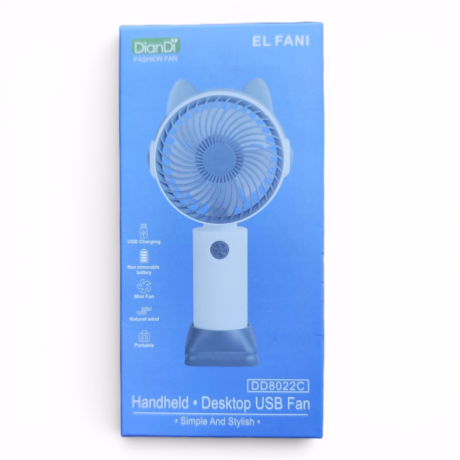 Toptan DianDi Kedi Kulaklı Handheld & Desktop USB Fan (Model DD8022C)