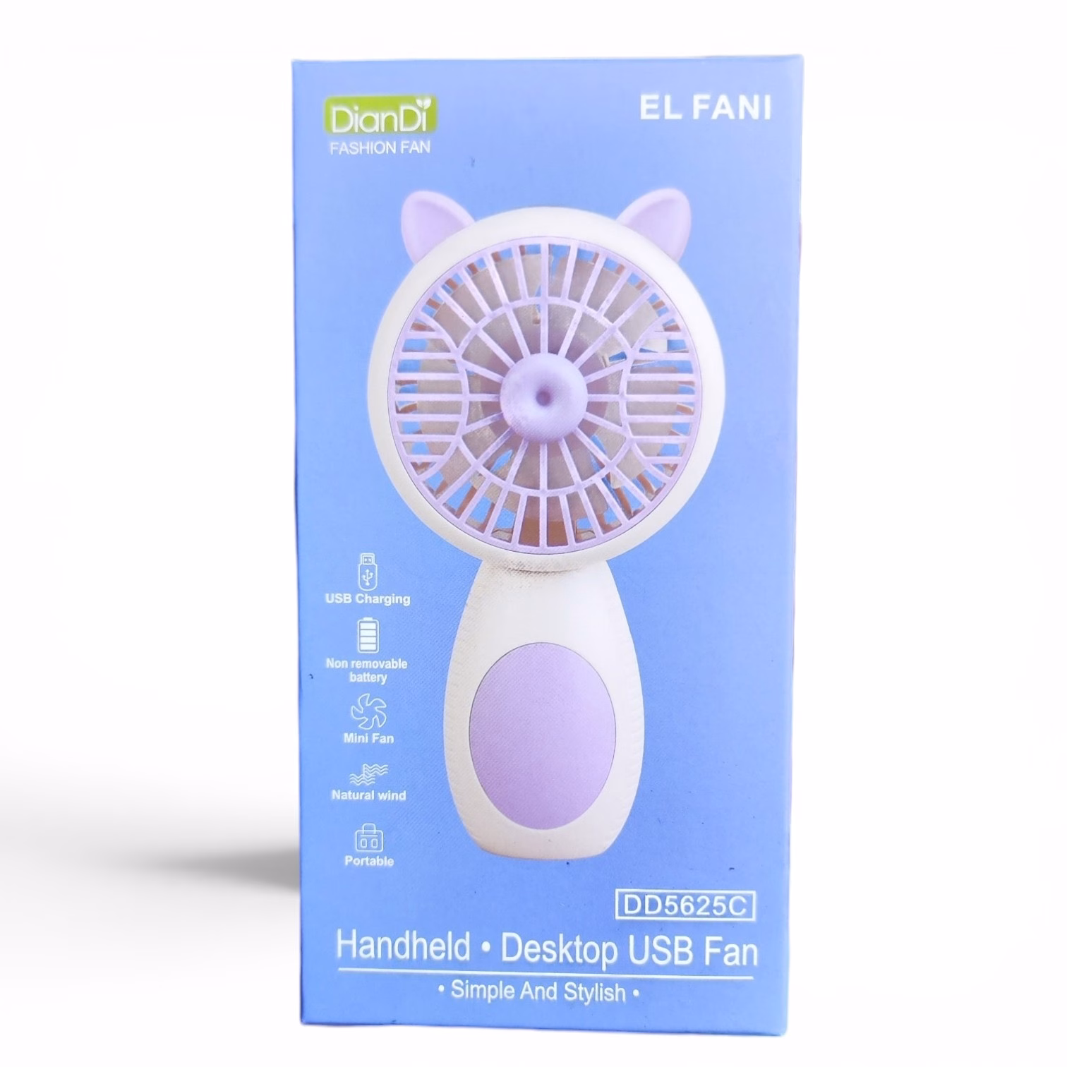 Toptan DianDi Kedi Kulaklı Handheld & Desktop USB Fan (Model DD5625C)