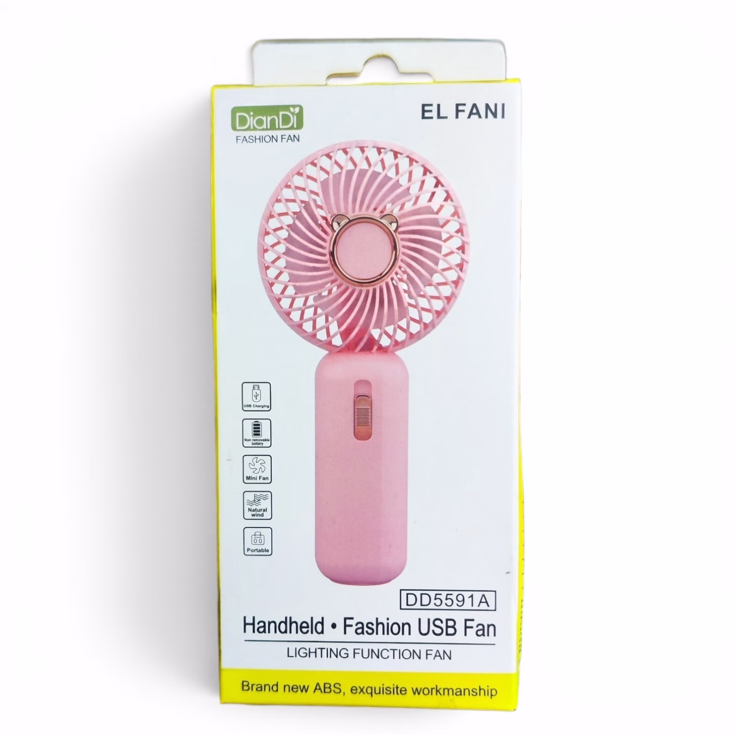 Toptan DianDi Handheld & Desktop USB Fan - Taşınabilir Mini Fan (Model LL7303 - Pembe)