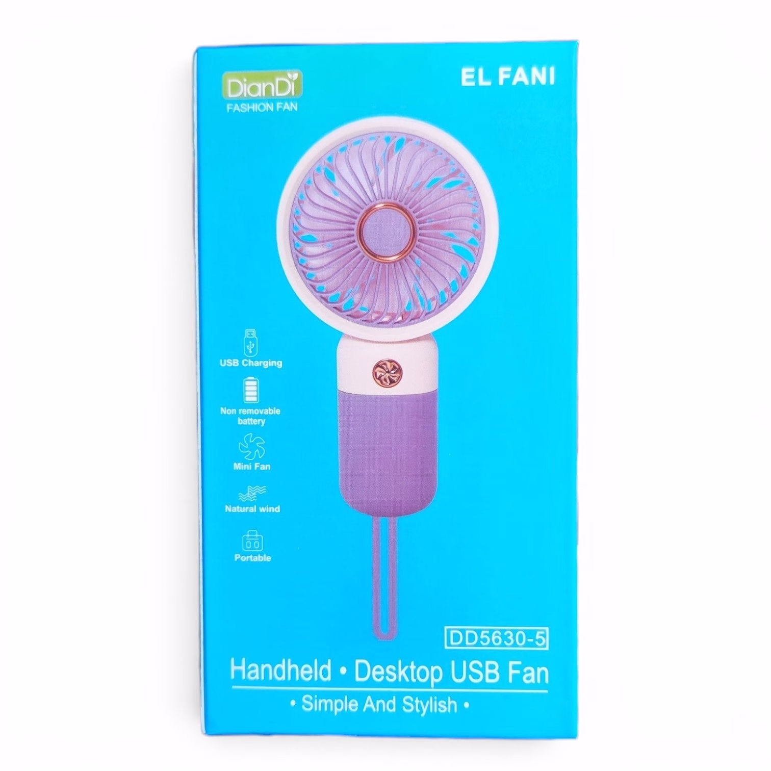 Toptan DianDi Kedi Kulaklı Handheld & Desktop USB Fan (Model DD8022C - Mor)