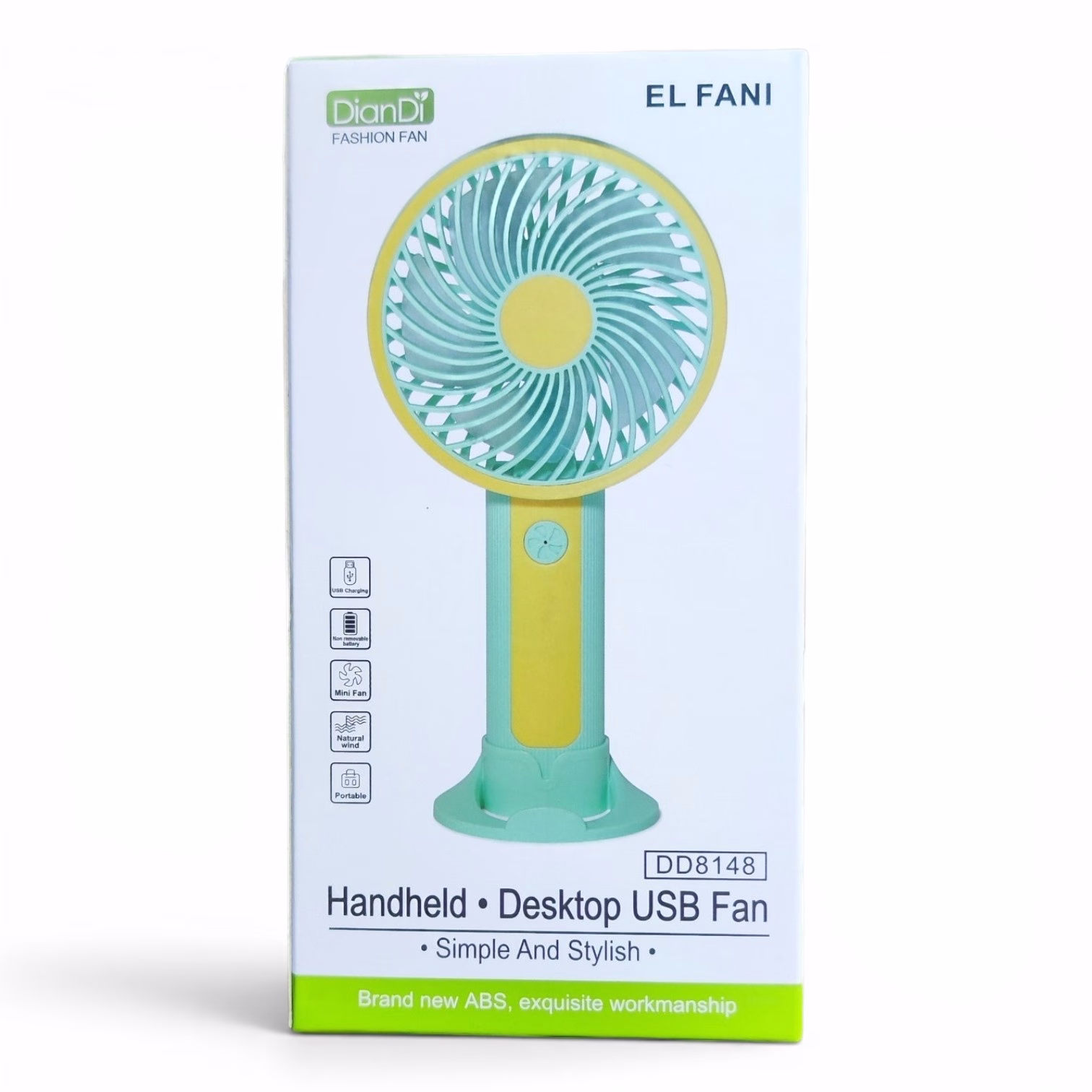 Toptan DianDi Kedi Kulaklı Handheld & Desktop USB Fan (Model DD8022C - Yeşil)