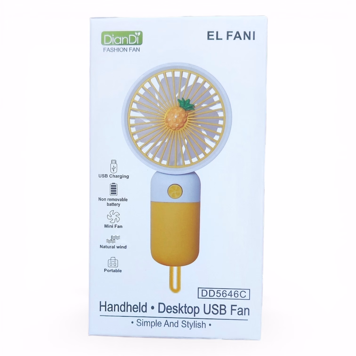 Toptan DianDi Handheld & Desktop USB Fan - Taşınabilir Mini Fan (Model DD8128 - Beyaz)