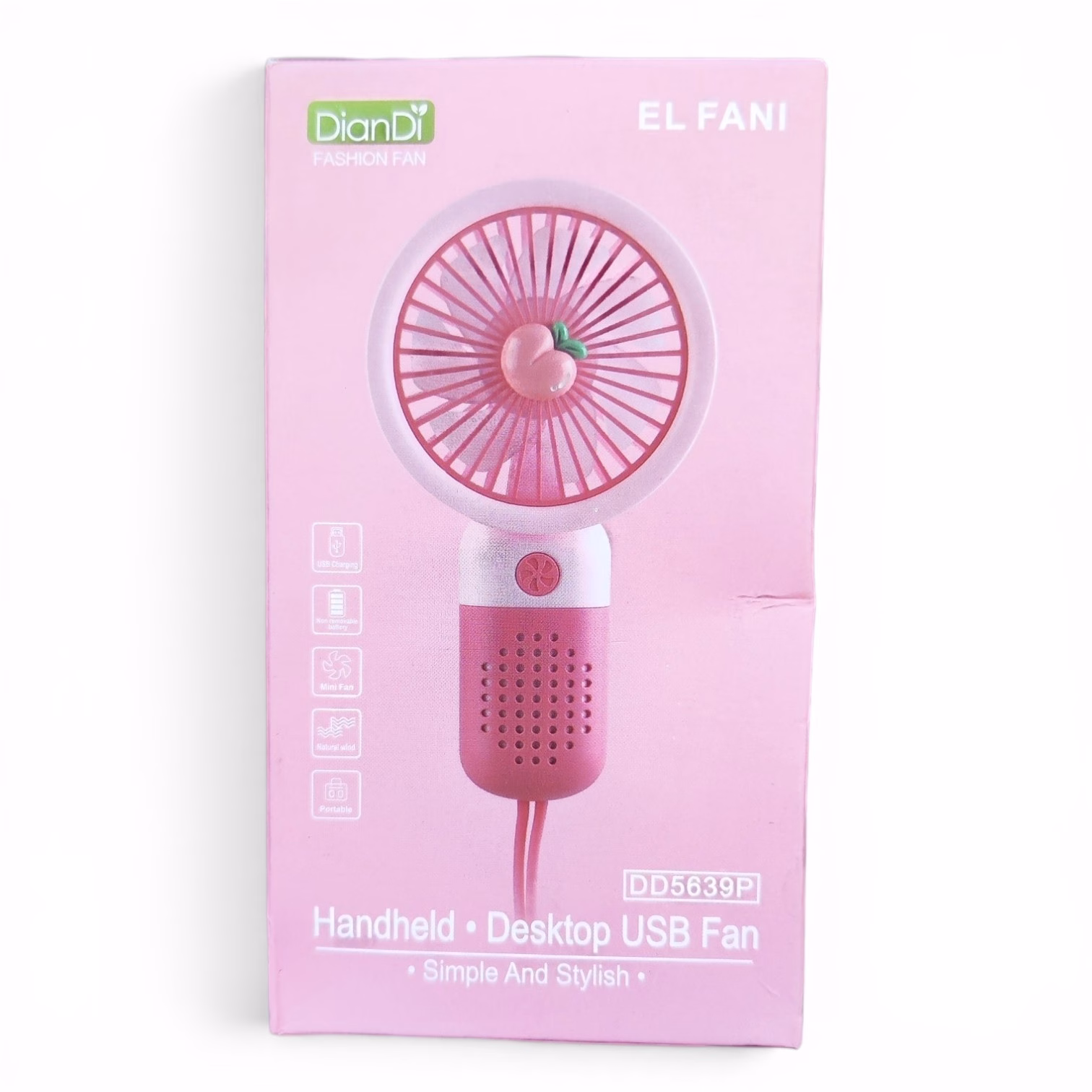 Toptan DianDi Handheld & Desktop USB Fan - Taşınabilir Mini Fan (Model DD8128 - Pembe)