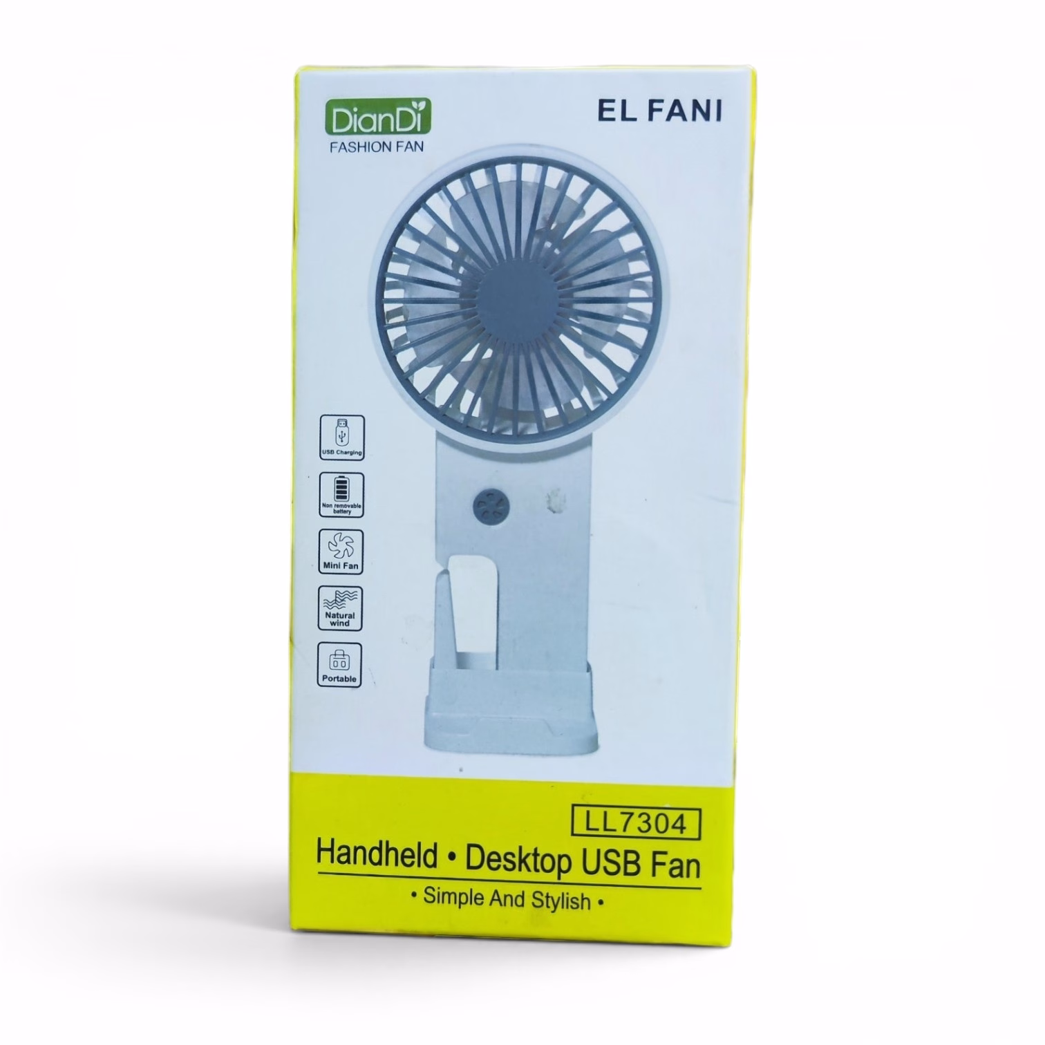 Toptan DianDi Kedi Kulaklı Handheld & Desktop USB Fan (Model DD8022C - Beyaz)