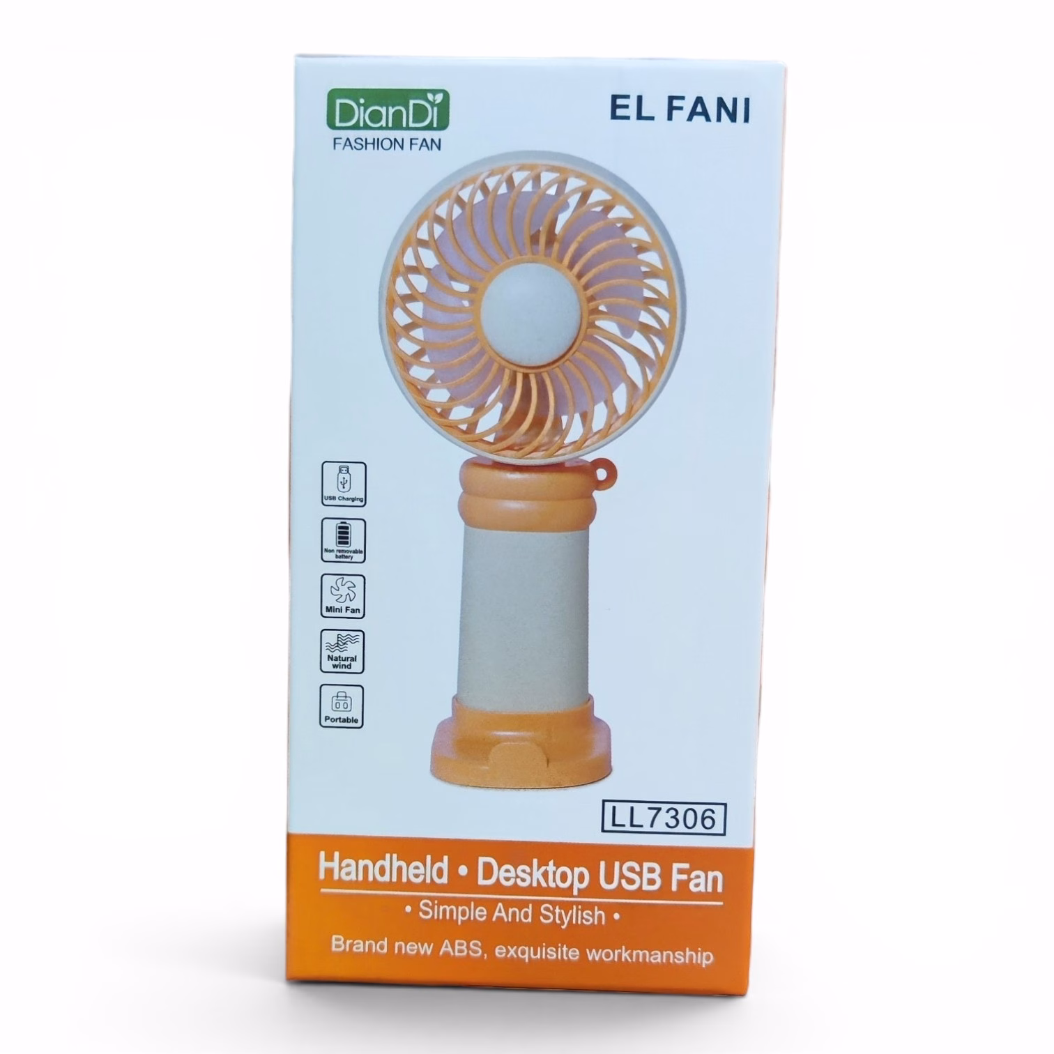 Toptan DianDi Handheld & Desktop USB Fan - Taşınabilir Mini Fan (Model DD8128 - Gül Kurusu)
